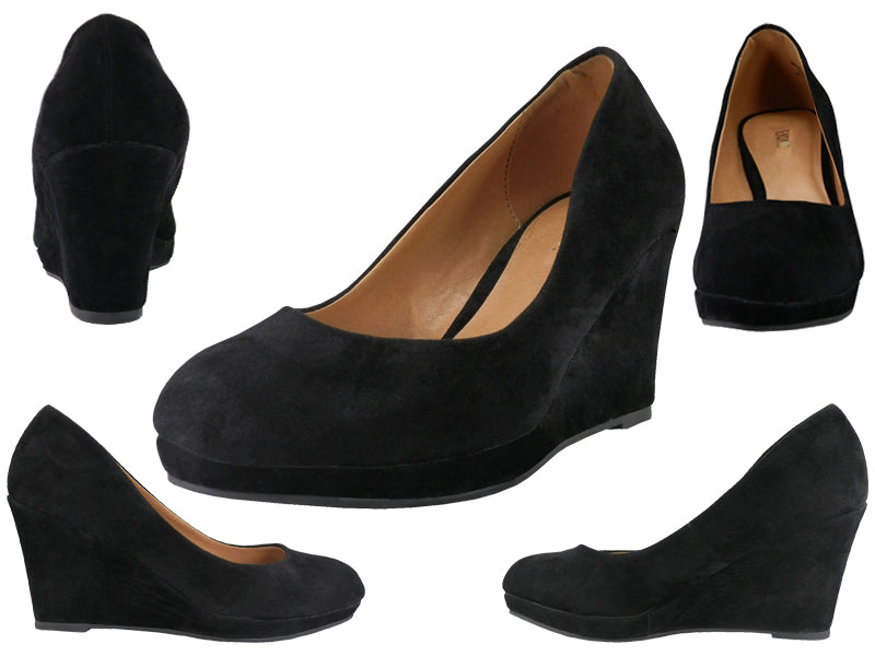 91943L - Women's Micro Suede 3½" Wedge Shoes