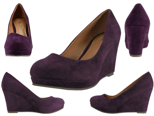 91943L - Women's Micro Suede 3½" Wedge Shoes