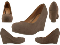91943L - Women's Micro Suede 3½" Wedge Shoes