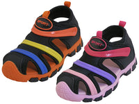 BB2603-A - Wholesale Toddler's "Easy USA" Rainbow Stripe Upper Velcro Sandals