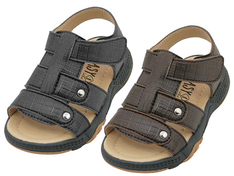 BB6006 - Wholesale Boy's "Easy USA" P.U. Leather Upper Velcro Open Toe Sandals