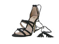 FANNY-01 - Women's "Mixx Shuz" 4" Heel Ankle Strap Sandals Black (FANNY-01-Bk) FANNY-01-Bk-5.5TO10