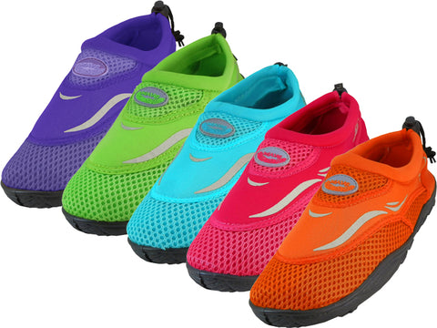 G1182C-A - Wholesale Girl's "Wave" Nylon Upper With TPR. Outsole Perfect Fit Water Shoes