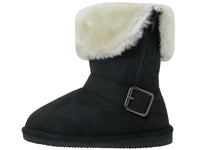 G6620 - Youth's Micro Suede Fold Over Boots with Faux Fur