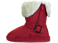 G6620 - Youth's Micro Suede Fold Over Boots with Faux Fur