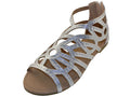 G7602C - Youth's "Easy USA" Rhinestone Top Gladiator Sandals Silver (G7602C-S) G7602C-S-11TO4