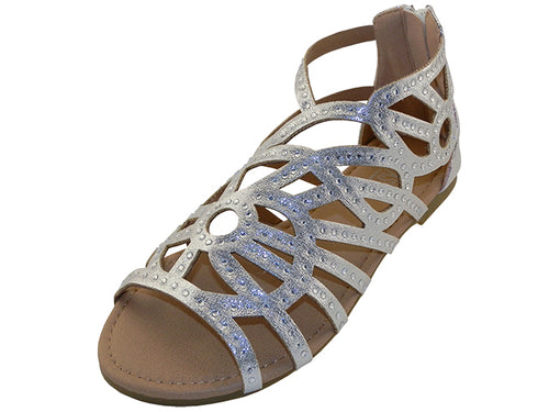 G7602C - Sandalias de gladiador con pedrería "Easy USA" para jóvenes