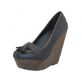 LOLA - Wholesale Women's "Angeles Shoes" 4½ Inch Wedge Sandals Black (LOLA-BK) LOLA-BK-6TO10