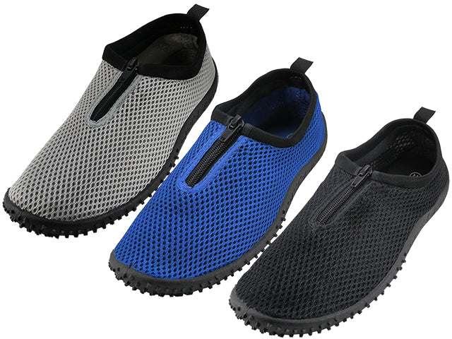 M1195 - Wholesale Men's Wave" Elastic Mesh Upper with Zipper Quick Drying Water Shoes