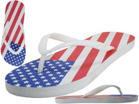 M2290 - Wholesale Men's "Easy USA" US Flag Print on Top Rubber Flip Flop Sandals