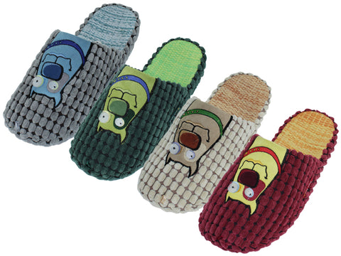 M7447-A - Wholesale Men's Cotton Corduroy with Dog Head Embroidery Upper House Slippers