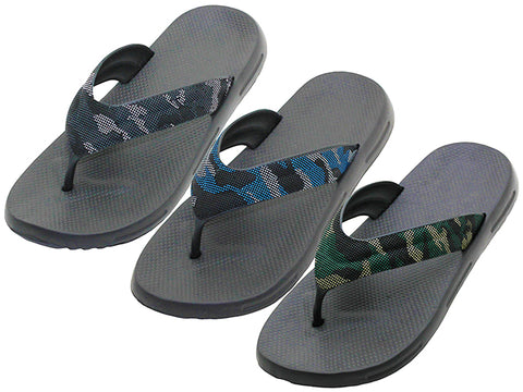 M7716 - Wholesale Men's " Wave " Camo. Sport Shower Thongs