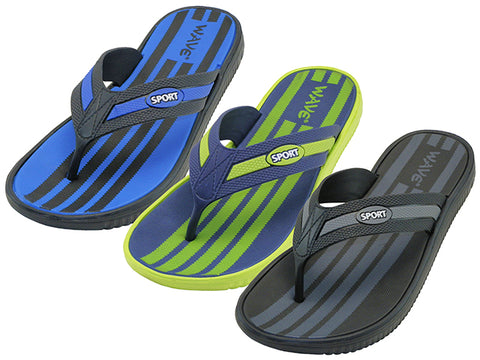 M7752 - Wholesale Men's " Wave " Sport Thong Sandals