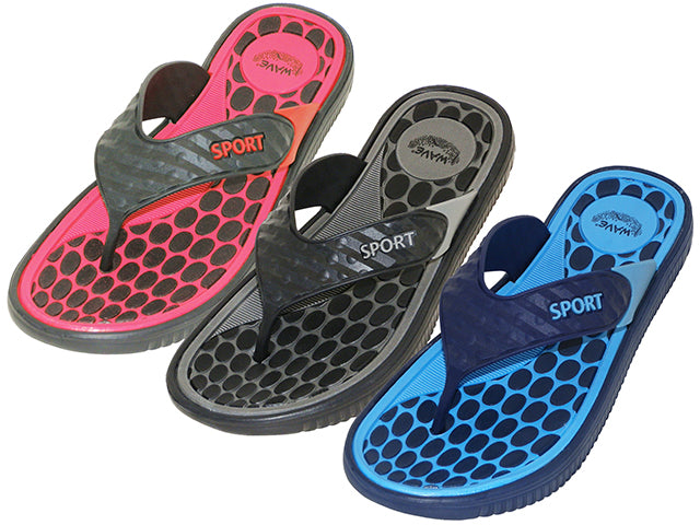 M7753 - Wholesale Men's " Wave " Sport Thong Sandals
