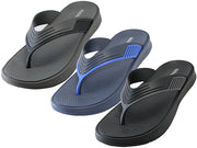 M8812 - Wholesale Men's "Wave" Thong Sandals (Assortment: Grey, Blue & Black)