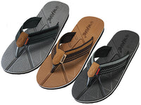 M8867 - Wholesale Men's "Wave" Thong Sandals (Assortment: Gray, Brown & Black)