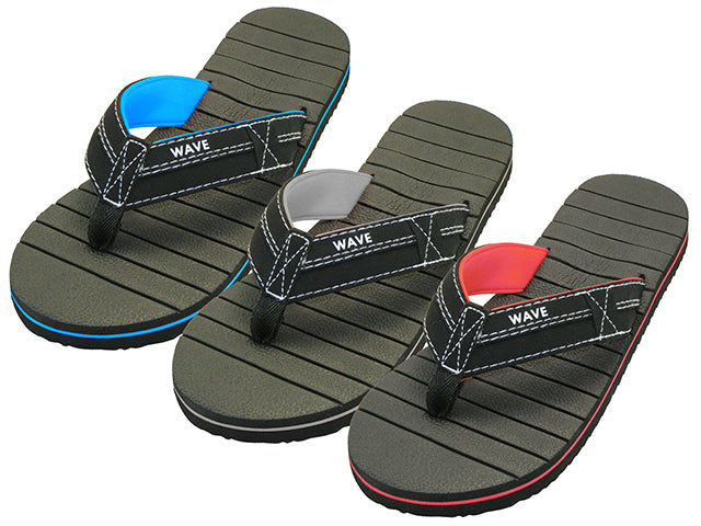 M9778 - Wholesale Men's " Wave " Soft Comfortable Sport Thong Sandals