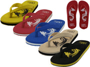 M9935 - Wholesale Men's " Easy USA " Comfortable Dragon Embossed Upper Thong Sandals
