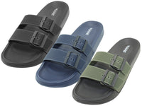 M9955 - Wholesale Men Double Buckle Soft Rubber Sandals