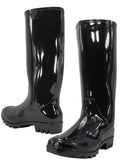 RB-010 - Women's "Easy USA" 13½ Inches Super Soft Rubber Rain Boots Black (RB-010-B) RB-010-B-5TO10