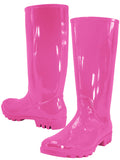 RB-010 - Women's "Easy USA" 13½ Inches Super Soft Rubber Rain Boots Fuchsia (RB-010-F) RB-010-F-5TO10