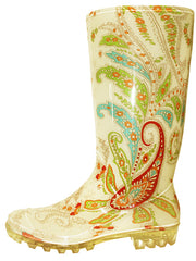 RB-43 - Wholesale Women's "Easy USA" 13.5 Inches Super soft Rubber Printed Rain Boot
