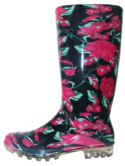 RB-45 - Wholesale Women's "Easy USA" 13.5 Inches Super Soft Rubber Rain Boot