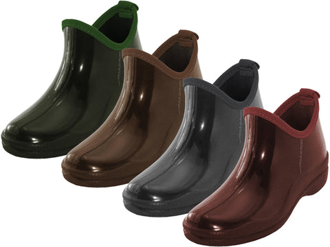 RB-46-A - Wholesale Women's "Easy USA" 5 Inches Ankle Height Soft Rubber Garden Shoes, Rain Boots