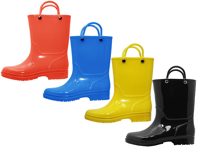RB-70 - Wholesale Children's "Easy USA" Super Soft Plain Rubber Rain Boots