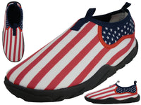 S1172L - Wholesale Women's "Wave" Nylon Upper With TPR. Outsole US Flag Printed Water Shoes