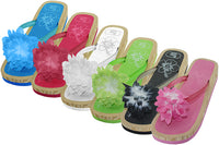 S1194-L - Wholesale Women's "Easy USA" Silk Flower Top Flip Flops