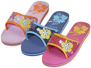 S1250-L - Wholesale Women's Floral Print Slide Slippers