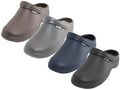 S2390L - Women's "Sport" Close Toe Rubber Nurses Clogs Assorted - Black, Navy, Dark Gray & Brown (S2390L-D2) S2390L-D2-5TO10
