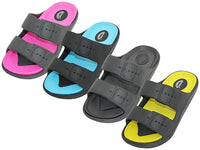 S2510L-A - Wholesale Women's "Wave" Super Soft Double Strap Upper Slides Sandals