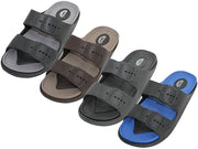 S2510-M - Wholesale Men's "Wave" Super Soft Double Strip Upper slides sandals