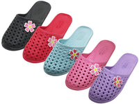 S2515L-A - Wholesale Women's Slip on Flower Upper Soft Clogs