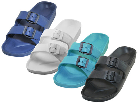 S2610LA - Wholesale Women's "Easy USA" Super Soft Double Strap with Side Buckle Sandals