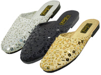 S288L - Women's "Easy USA" Hand Sequin Slide Sandals