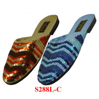 S288L - Women's "Easy USA" Hand Sequin Slide Sandals