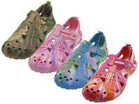 S2910L-TD - Wholesale Women's Super soft Comfortable Tie-Dyed Velcro Sandal Clogs