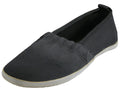 S305G-Bk - Wholesale Girls' Elastic Upper Comfortable Slip-on Canvas Shoes Black (S305G-Bk) S305G-Bk-11TO4