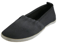 S305G-Bk - Wholesale Girls' Elastic Upper Comfortable Slip-on Canvas Shoes