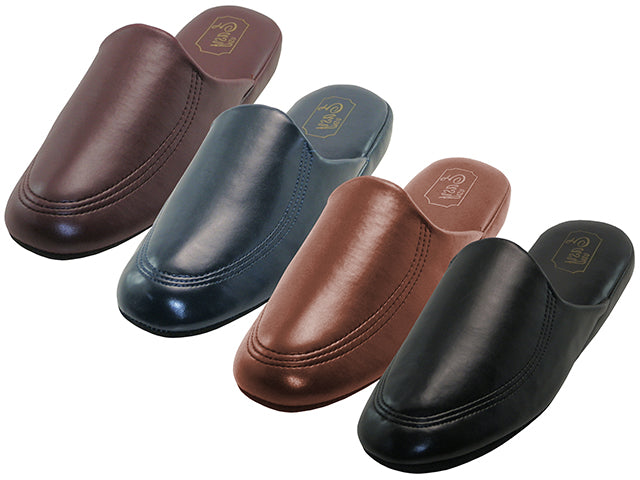 S319-M - Wholesale Men's "Easy Usa" Soft Vinyl Upper Close toe Open Back Comfortable House Slippers