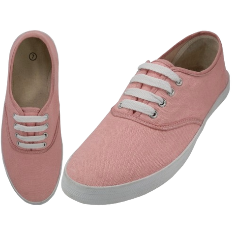 S324L - Zapatillas casuales de lona cómodas con cordones "Easy USA" para mujer