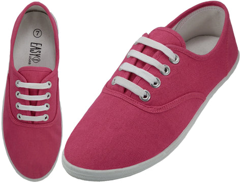 S324L - Zapatillas casuales de lona cómodas con cordones "Easy USA" para mujer