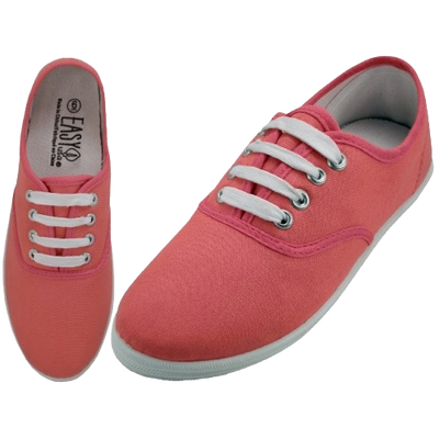 S324L - Women's "Easy USA" Comfortable Casual Canvas Lace Up Shoes