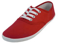 S324L - Women's "Easy USA" Comfortable Casual Canvas Lace Up Shoes Red (S324L-R) S324L-R-5TO10