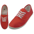 S324L - Women's "Easy USA" Comfortable Casual Canvas Lace Up Shoes Red Coral (S324L-Red Coral) S324L-Red Coral-6TO11