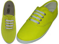 S324L - Women's "Easy USA" Comfortable Casual Canvas Lace Up Shoes Neon Yellow (S324L-Neon-Y) S324L-Neon-Y-5TO10