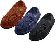 S329M-P - Wholesale Men's "Easy USA" Cotton Corduroy All Close House Slippers